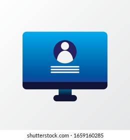 Computer Icon Premium with blue color. 