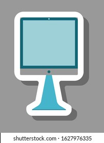 Computer icon for presentation symbols. All the objects, shadows and background are in different layers. 