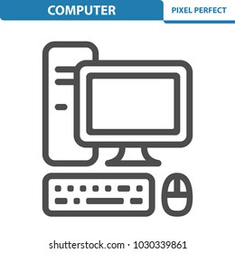 Computer Icon. Professional, pixel perfect icons optimized for both large and small resolutions. EPS 8 format. 12x size for preview.
