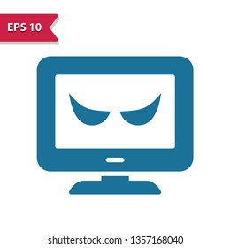 Computer Icon. Professional pixel-aligned icon in glyph style.
