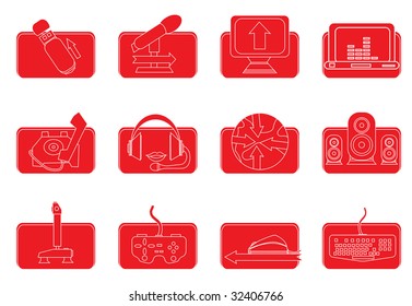 computer icon red