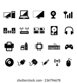 Computer Icon set Black and White