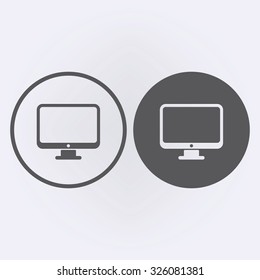 Computer icon set in circle . Vector illustration
