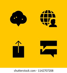 computer icon set. co, upload and user vector icon for graphic design and web