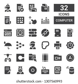 Computer Icon Set Collection 32 Filled Stock Vector (Royalty Free ...