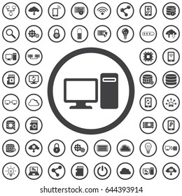 Computer icon. Set con technology icons