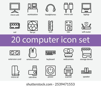 computer icon set element for your design