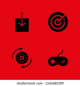 computer icon set. gamepad, download and radar vector icon for graphic design and web