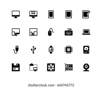 Computer icon set, glyph