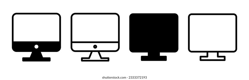Computer icon set illustration. computer monitor sign and symbol