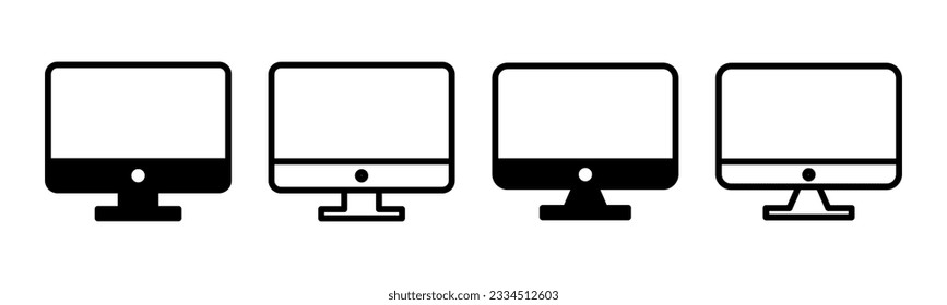 Computer icon set illustration. computer monitor sign and symbol