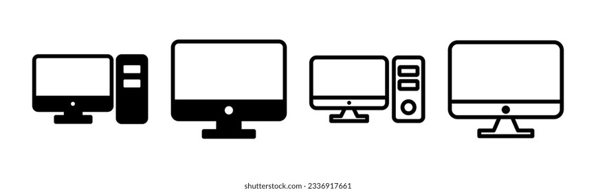 Computer icon set illustration. computer monitor sign and symbol