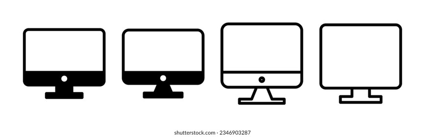 Computer icon set illustration. computer monitor sign and symbol