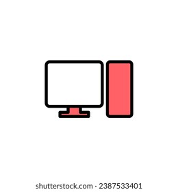 Computer icon set illustration. computer monitor sign and symbol