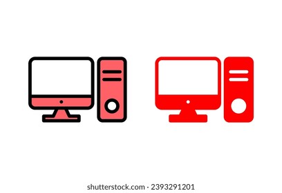 Computer icon set illustration. computer monitor sign and symbol