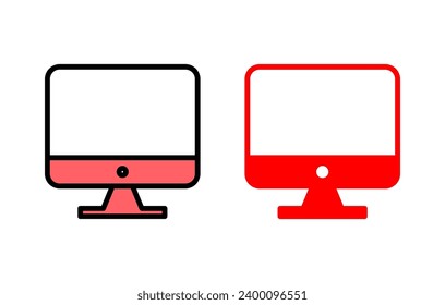 Computer icon set illustration. computer monitor sign and symbol