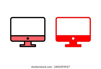 Computer icon set illustration. computer monitor sign and symbol