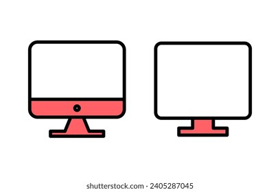 Computer icon set illustration. computer monitor sign and symbol