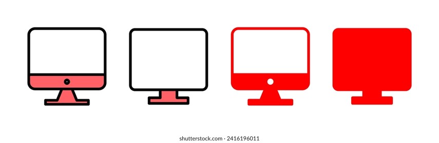 Computer icon set illustration. computer monitor sign and symbol