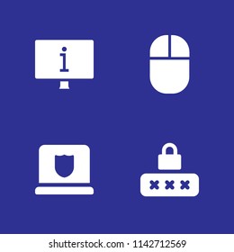 computer icon set. laptop, password and mouse vector icon for graphic design and web
