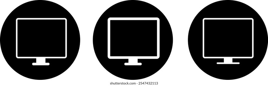 Computer icon set. monitor screen symbol. Digital device sign