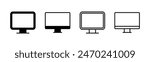 Computer icon set. computer monitor icon vector.