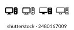 Computer icon set. computer monitor icon vector.
