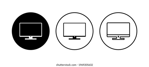 Computer icon set. computer monitor icon vector.