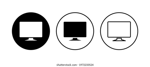 Computer icon set. computer monitor icon vector.