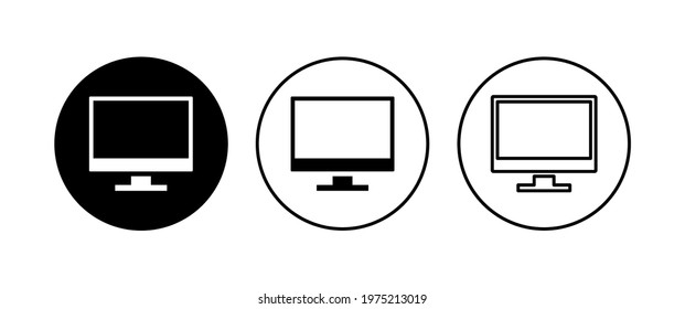 Computer icon set. computer monitor icon vector.