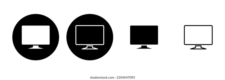 Computer icon set. computer monitor icon vector.