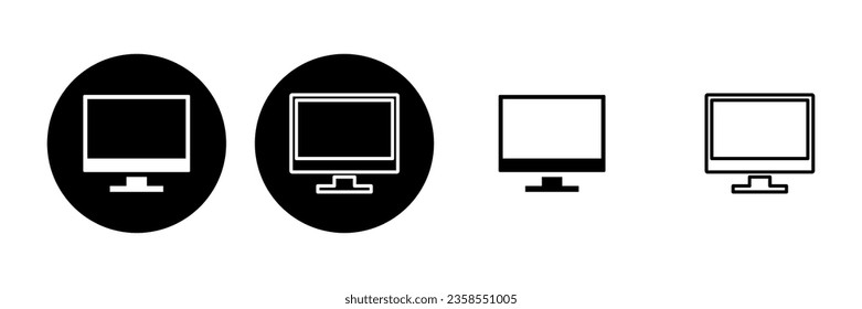 Computer icon set. computer monitor icon vector.