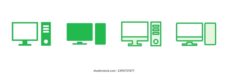 Computer icon set. computer monitor icon vector.