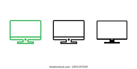 Computer icon set. computer monitor icon vector.