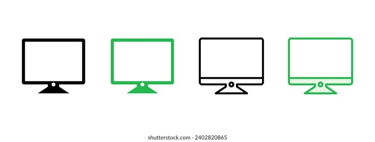 Computer icon set. computer monitor icon vector.