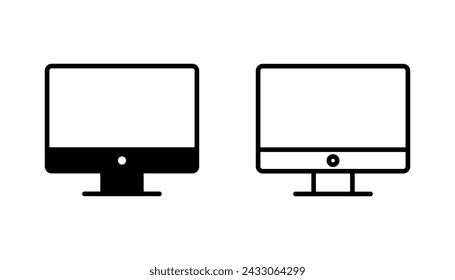 Computer icon set. computer monitor icon vector.