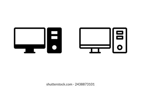 Computer icon set. computer monitor icon vector.