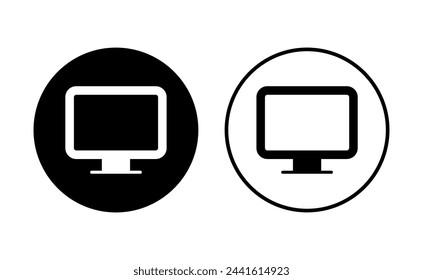 Computer icon set. computer monitor icon vector.