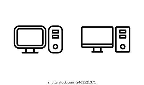 Computer icon set. computer monitor icon vector.