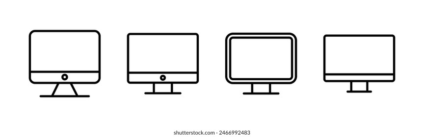 Computersymbol-Satz. Computermonitor-Symbol-Vektorgrafik.