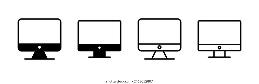 Computersymbol-Satz. Computermonitor-Symbol-Vektorgrafik.