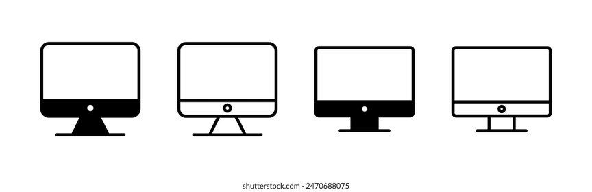 Computer icon set. computer monitor icon vector.
