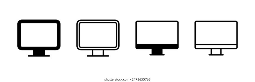 Computer icon set. computer monitor icon vector.