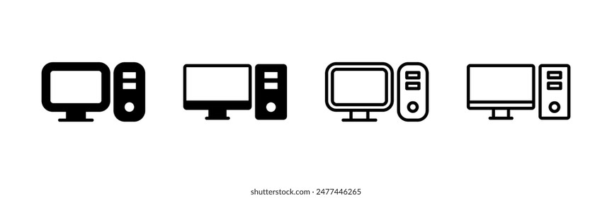 Computersymbol-Satz. Computermonitor-Symbol-Vektorgrafik.