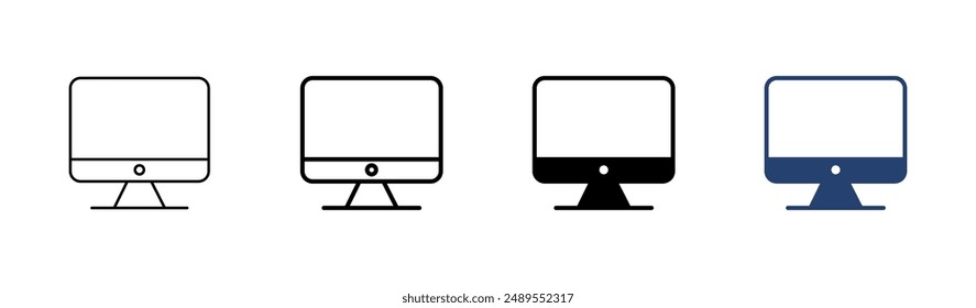 Computer icon set. computer monitor icon vector.