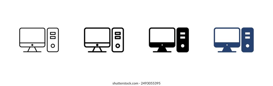 Computersymbol-Satz. Computermonitor-Symbol-Vektorgrafik.