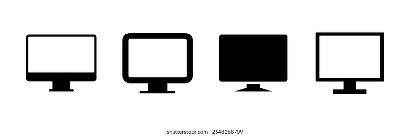 Computer icon set. computer monitor icon vector.