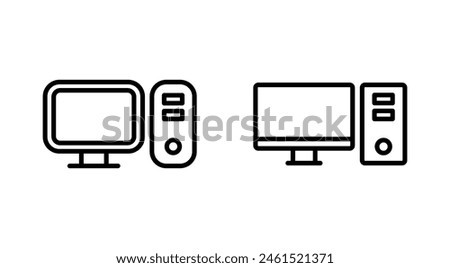Computer icon set. computer monitor icon vector.