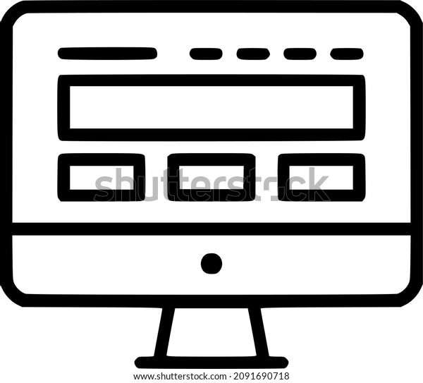 Computer icon set. computer monitor icon vector.\
Software on the monitor.\
EPS