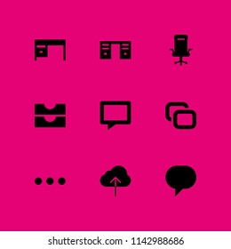 computer icon set. more, desk and file vector icon for graphic design and web